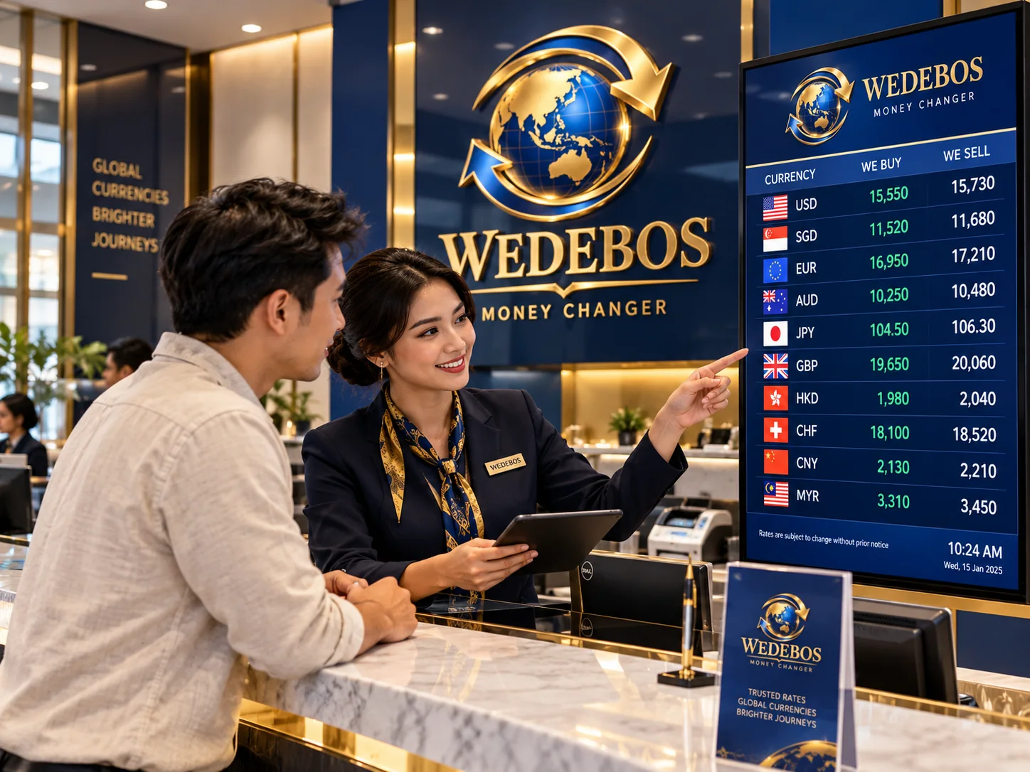 Staf WEDEBOS menjelaskan rate board